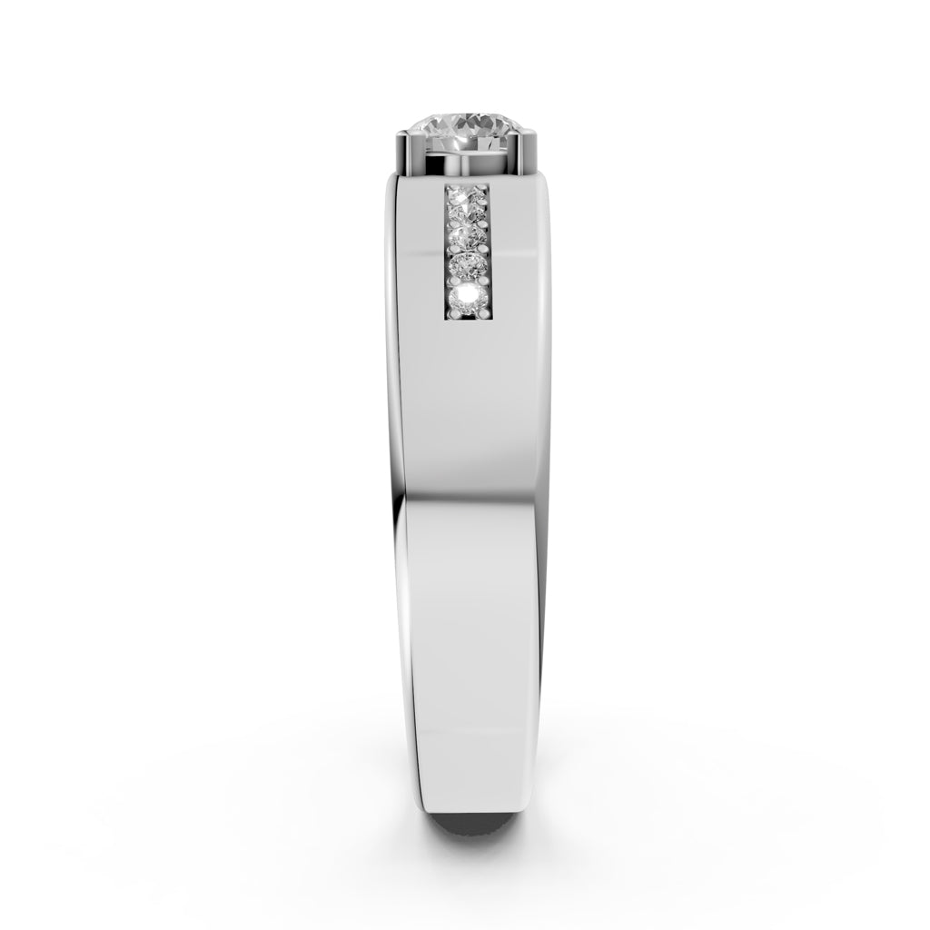 Diamond Channel Set Engagement Ring