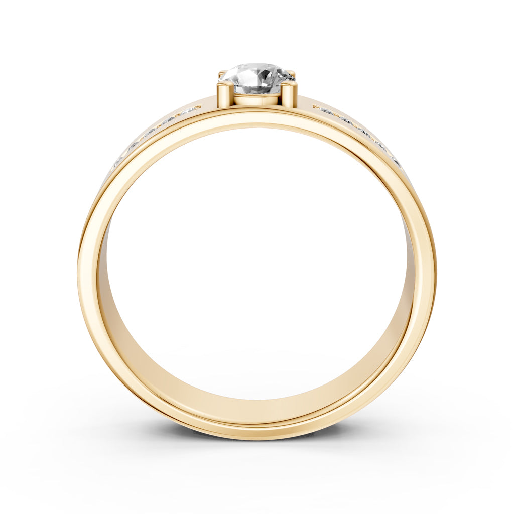 Diamond Channel Set Engagement Ring